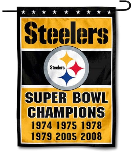 Amazon.com : Pittsburgh Steelers 6 Time Champions Banner Window